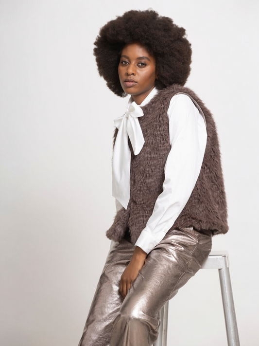 Gigue - WOUF fake fur vest mouwloos