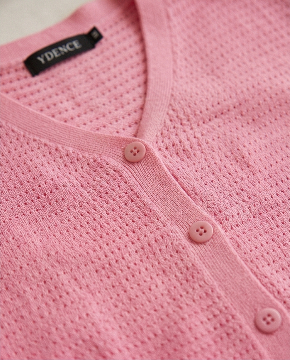 Ydence - gebreide top ELIN coral pink