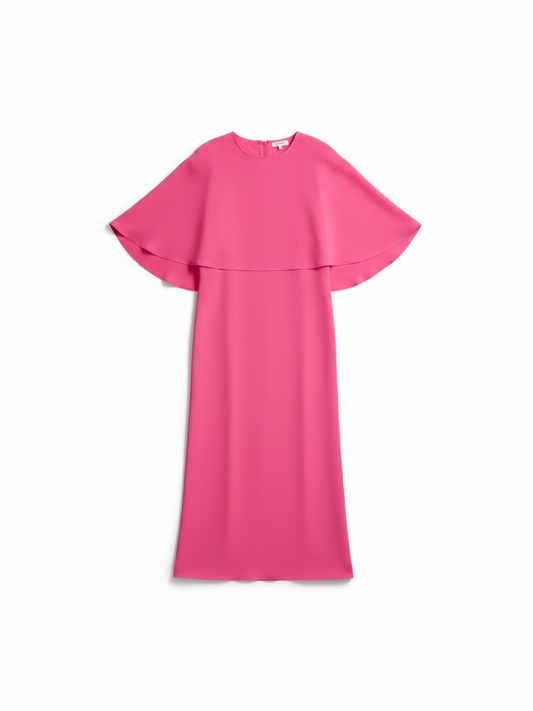 Lalotti - CAMILLA MOUWLOZE JURK MET AFNEEMBARE CAPE - PINK