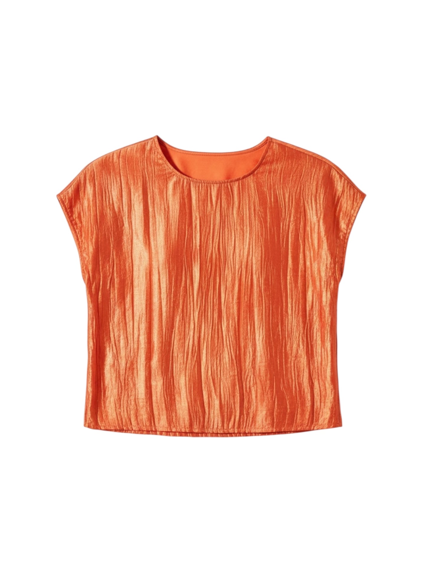 Lalotti - COLETTE TOP IN FRIPPÉ STOF - BURNT ORANGE