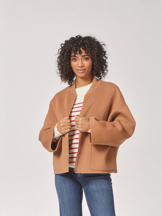 Lalotti - mantel in bomberstijl - camel - HELENA