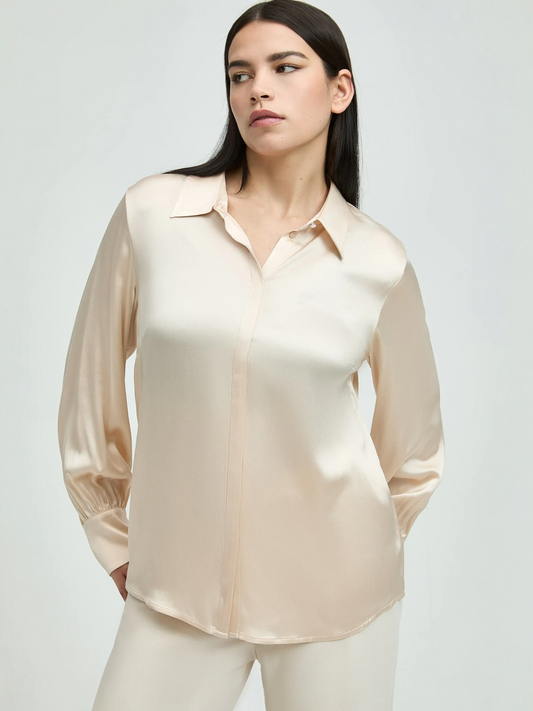 Xandres - bloes BINK in zijde - beige
