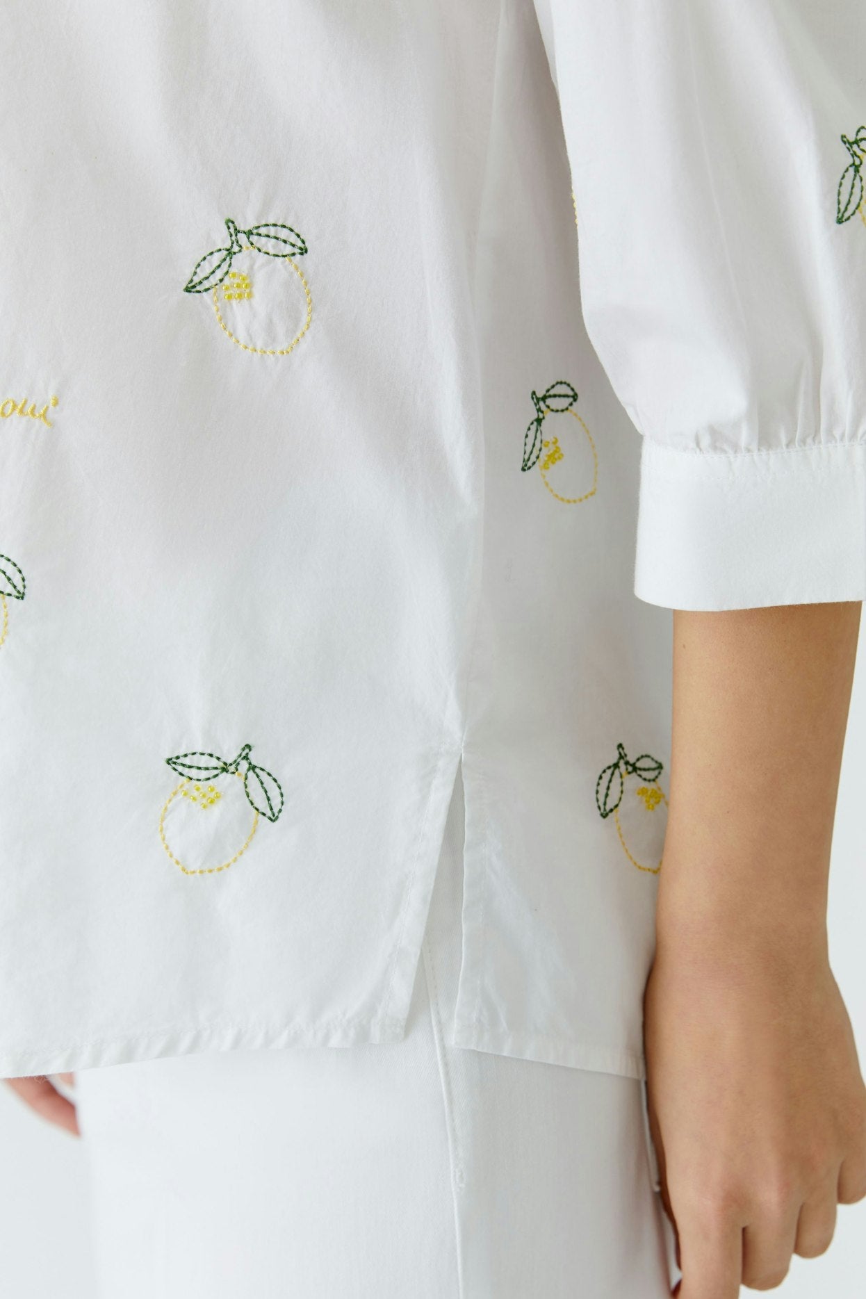 Oui - witte bloes v-hals (97583)