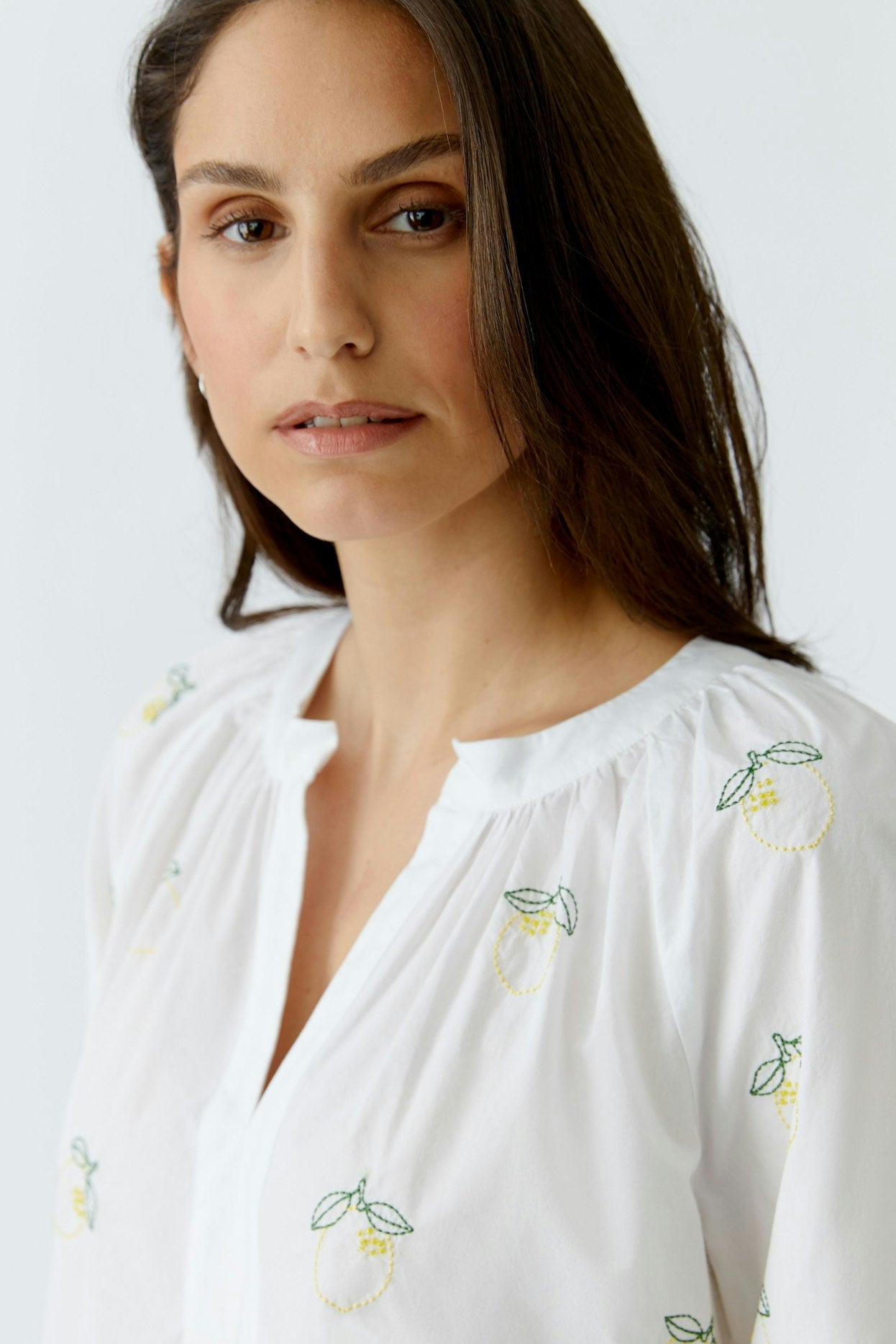 Oui - witte bloes v-hals (97583)