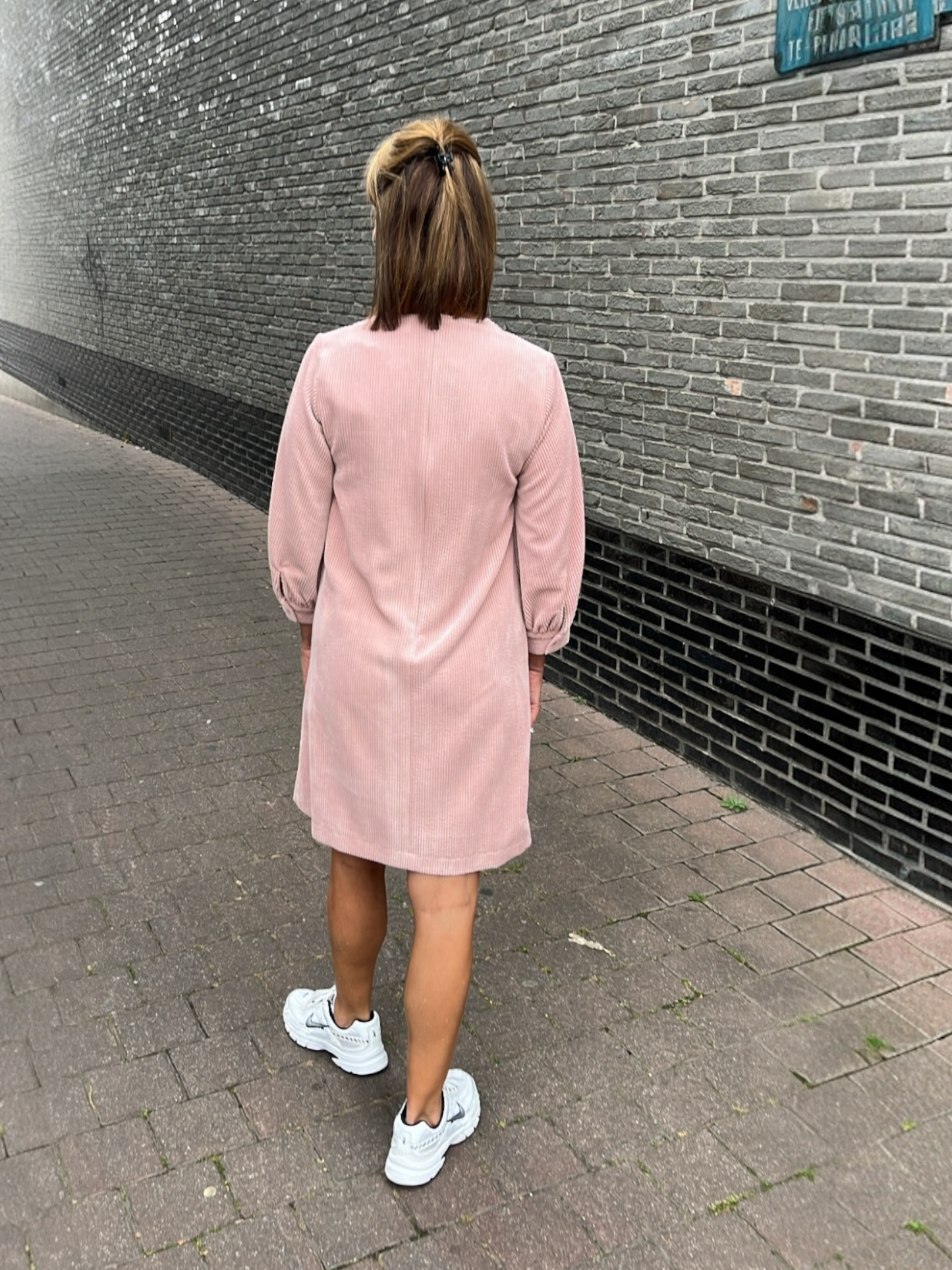 Senso - jurk DRIGI blush ribfluweel S1193