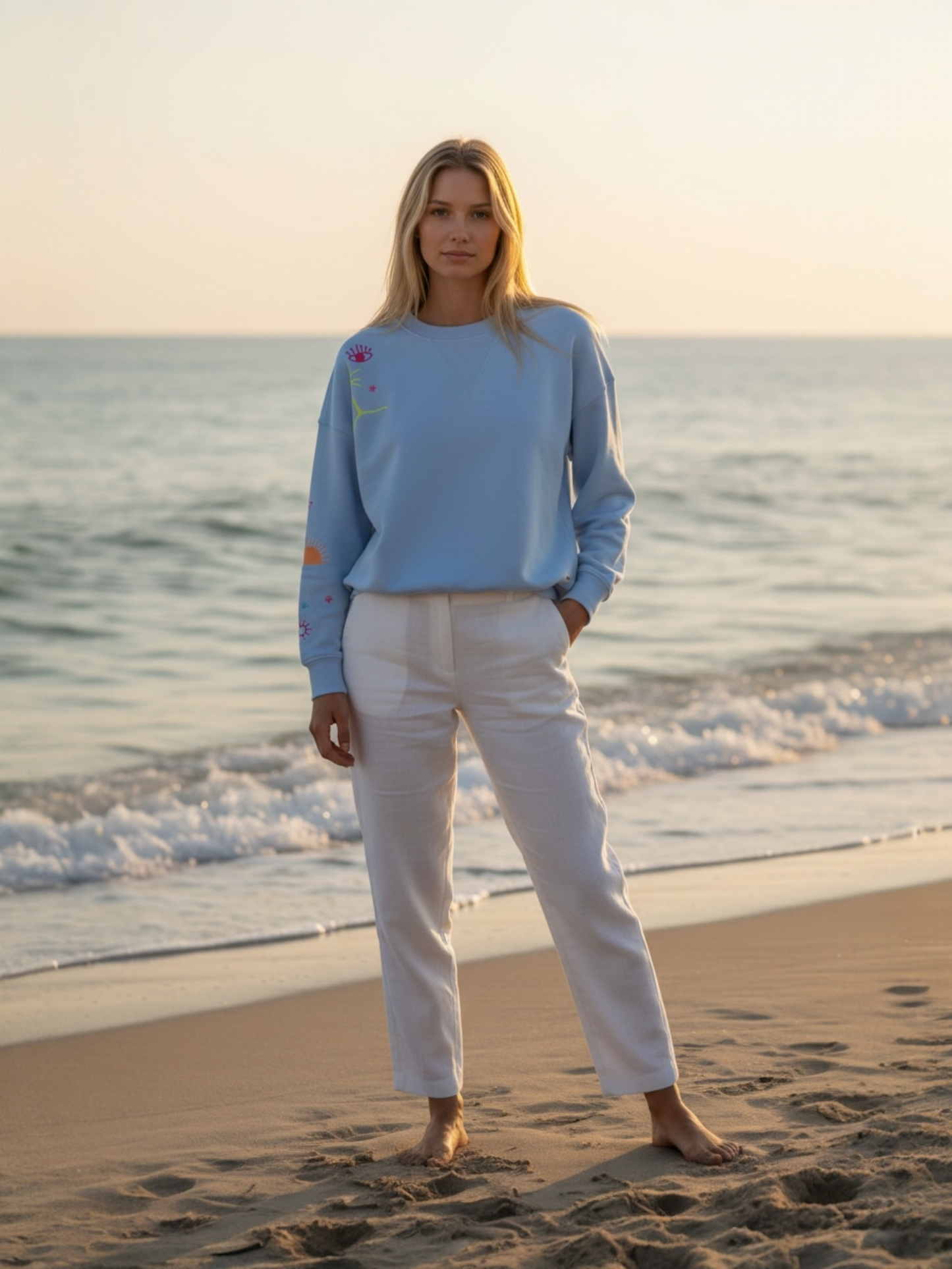 Blue Bay - sweater ZOE blauw