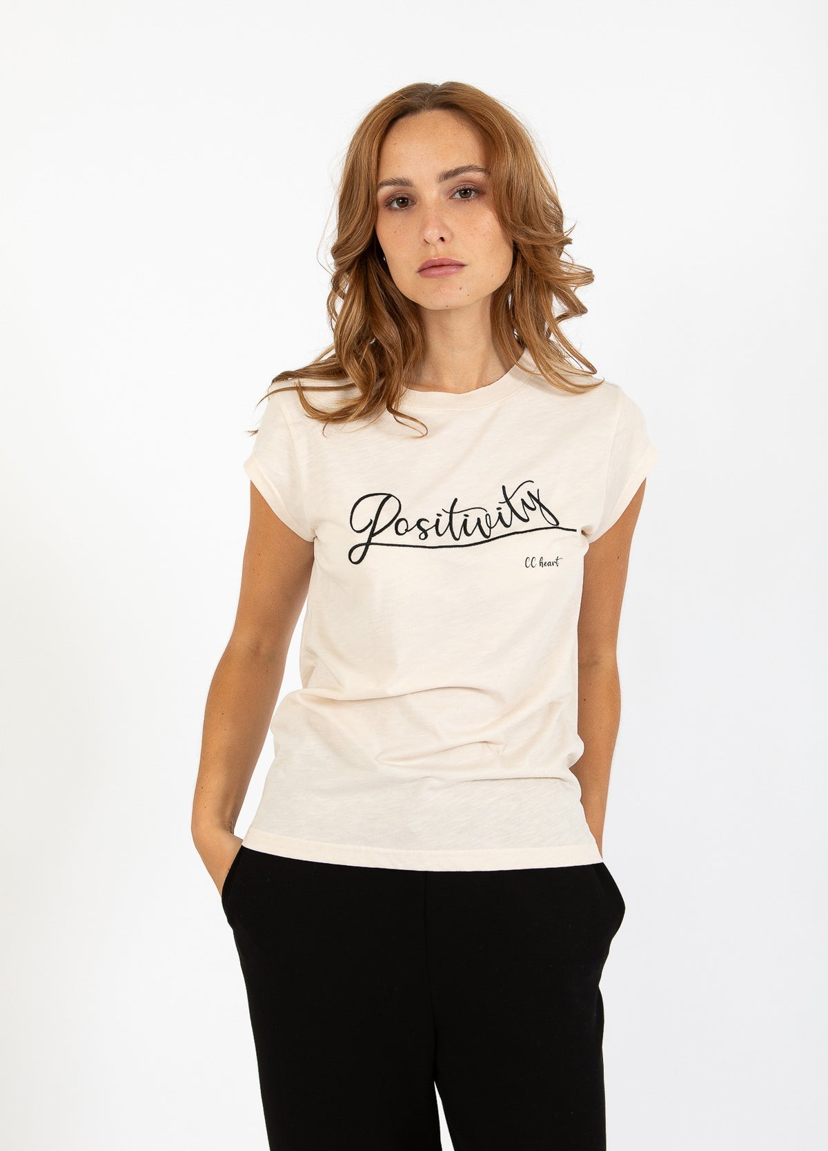 T-shirt CCH1170 positivity creme - CC HEART