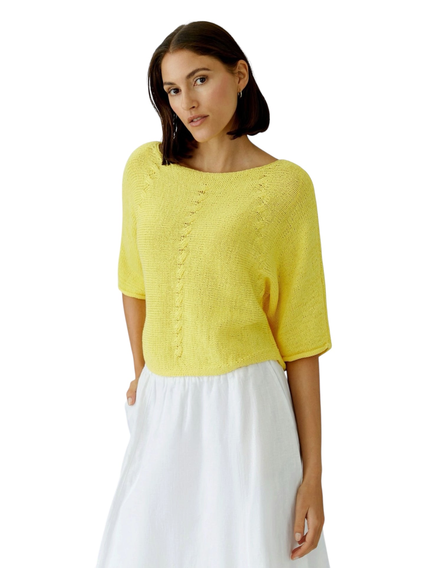 Oui - gele pull ronde hals (97252)