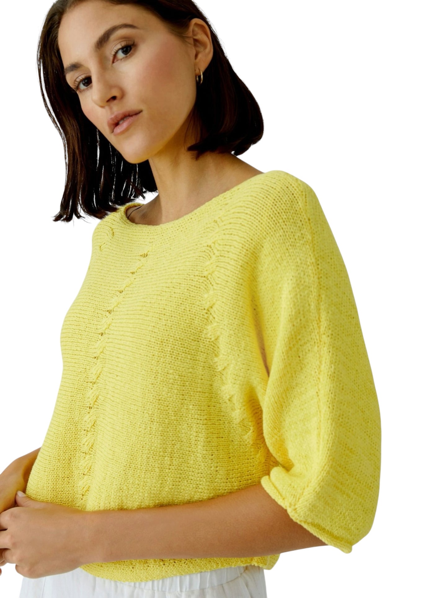 Oui - gele pull ronde hals (97252)
