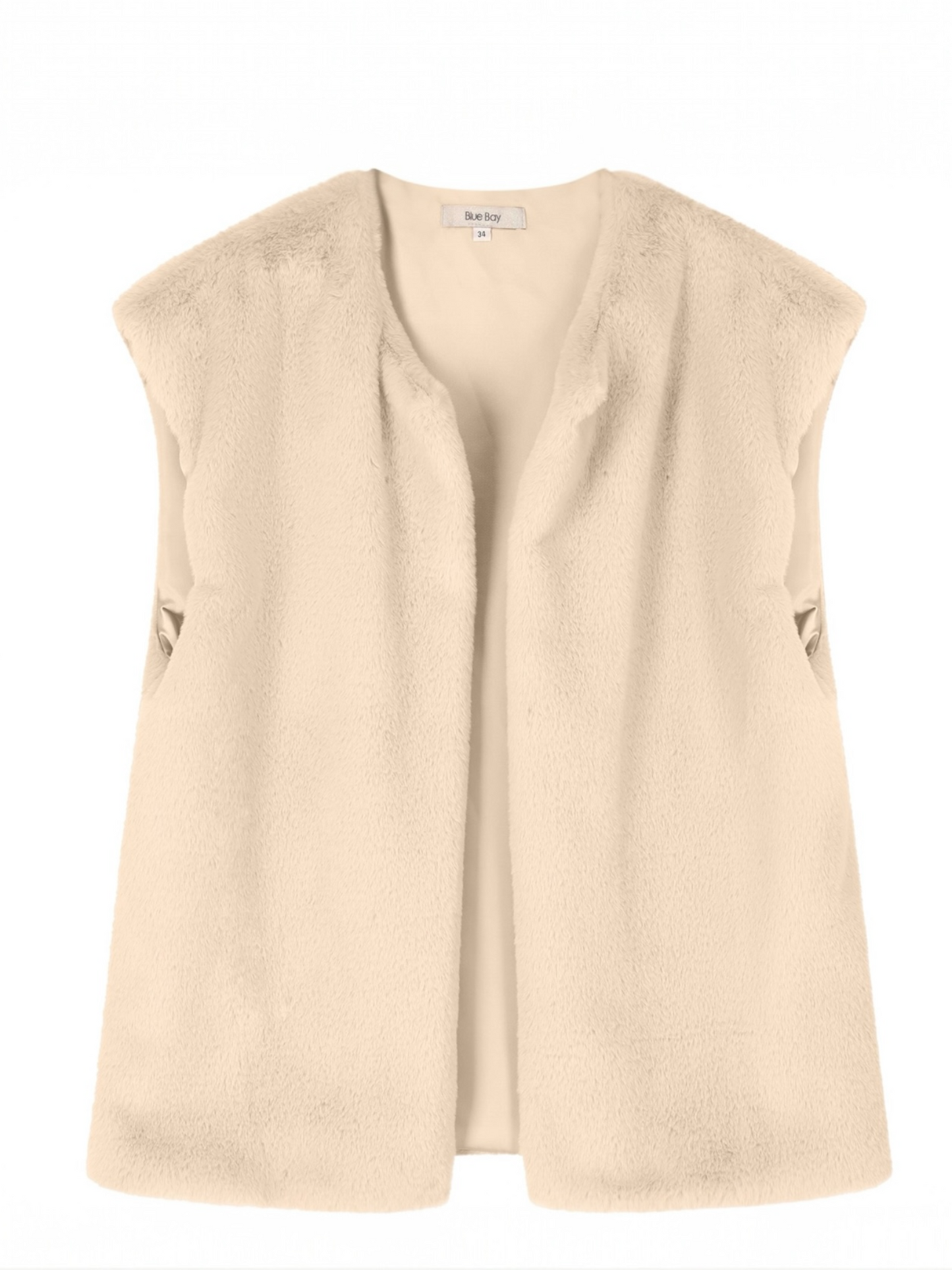 Blue Bay - ecru fluffy bodywarmer FRIDA