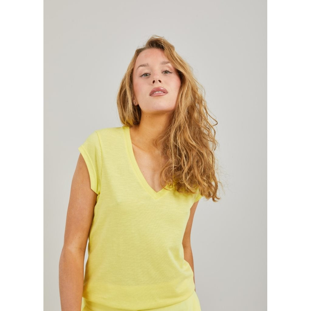 CC Heart | t-shirt v-hals lemon (cch 1101)