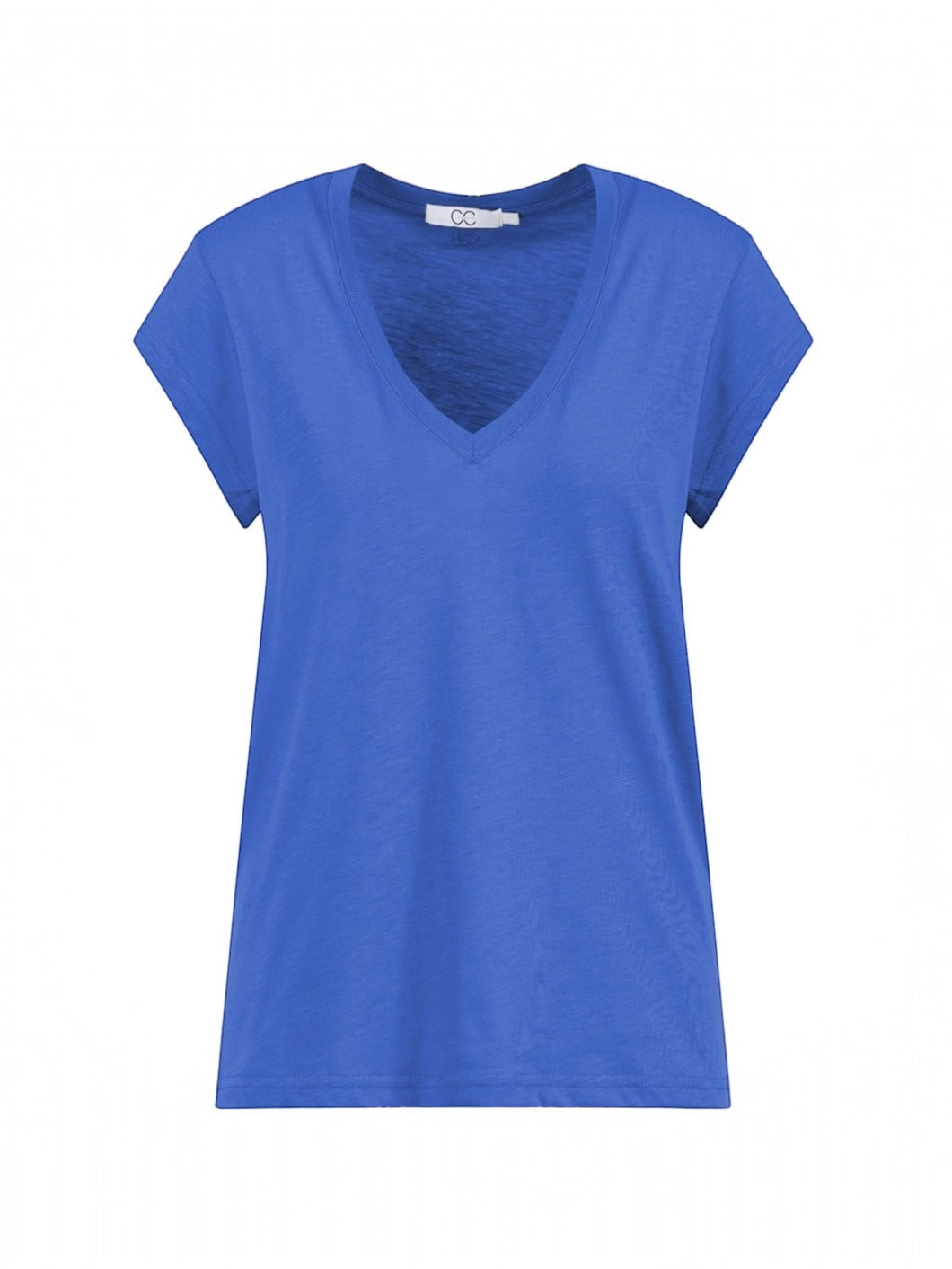 T-shirt v- hals bright blue (CCH1101) - CC HEART