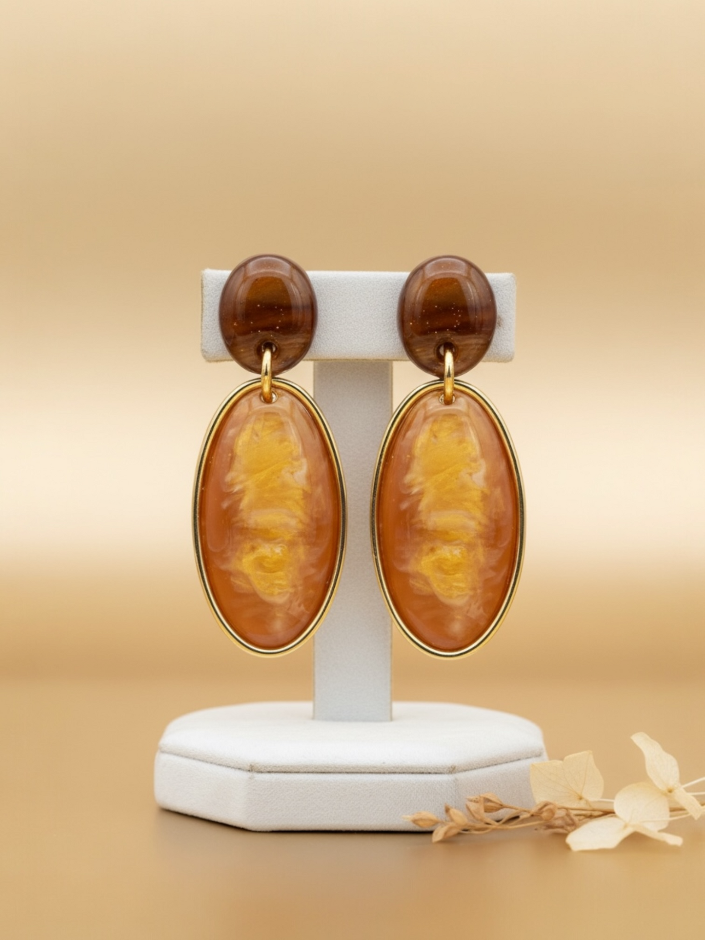 Les Cordes - KARLA oorbellen cognac