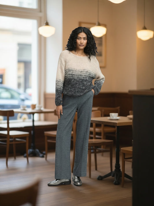 Geklede grijze broek met krijtstreep PHOCUS - Xandres