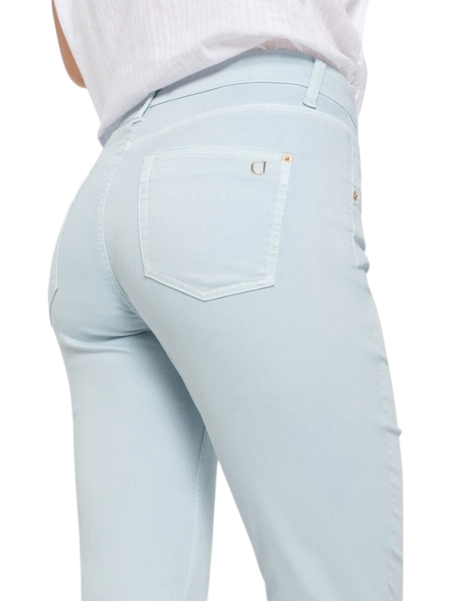 Cambio - Lichtblauwe geklede broek Piper Cropped