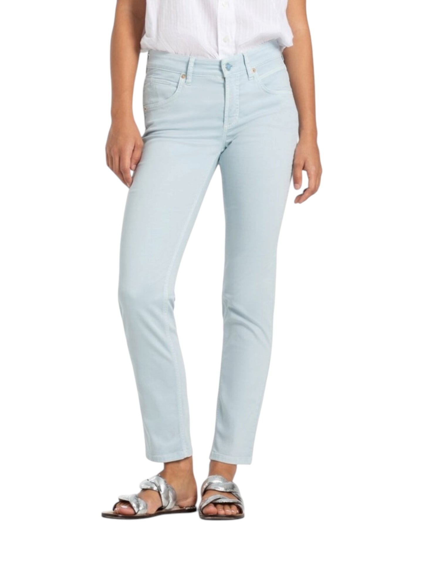 Cambio - Lichtblauwe geklede broek Piper Cropped