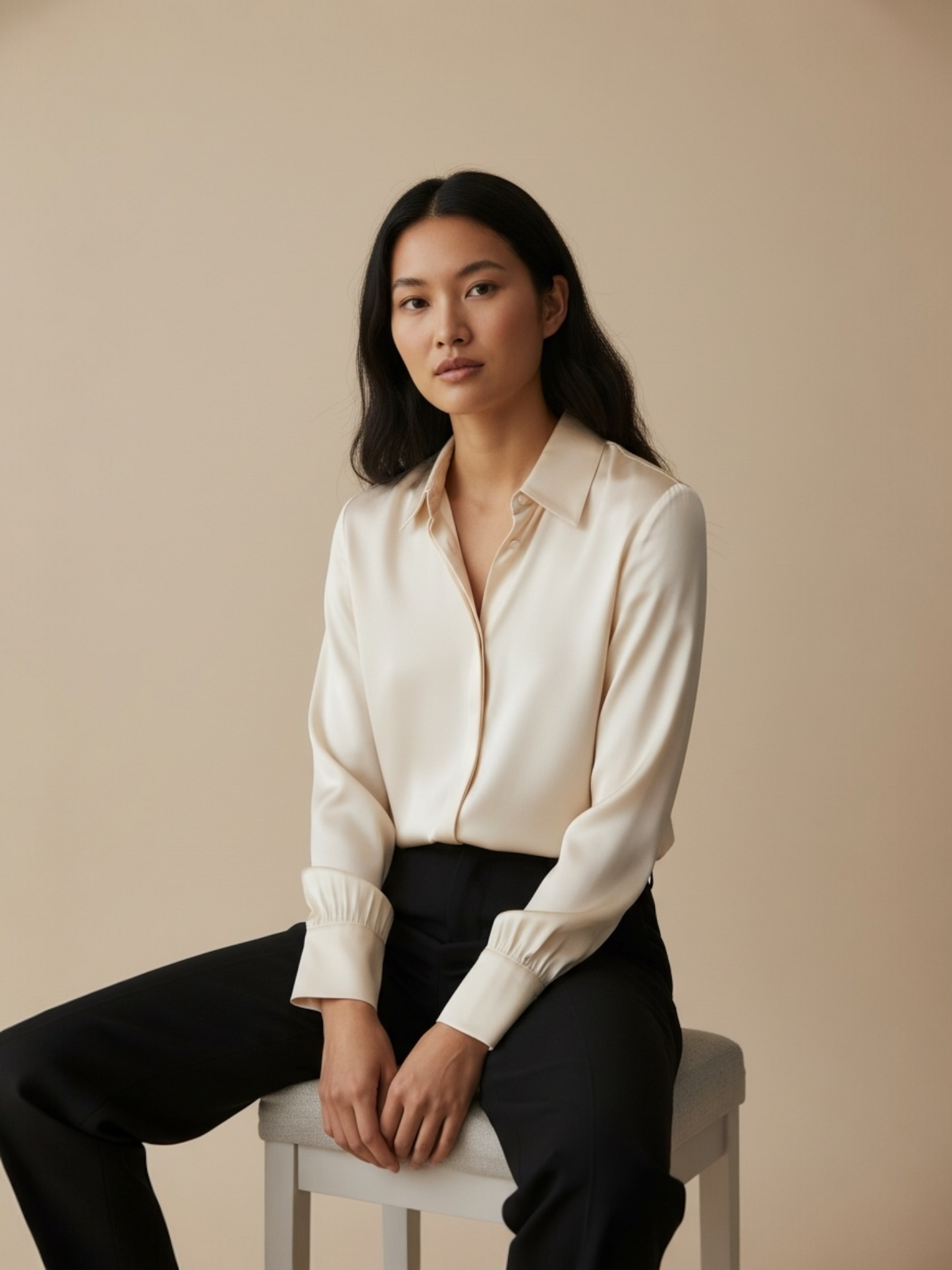 Xandres - bloes BINK in zijde - beige