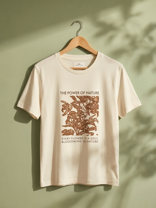 Fynch Hatton - t-shirt opschrift bruin