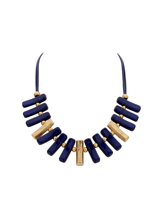 Les Cordes - halsketting KONNOR blauw