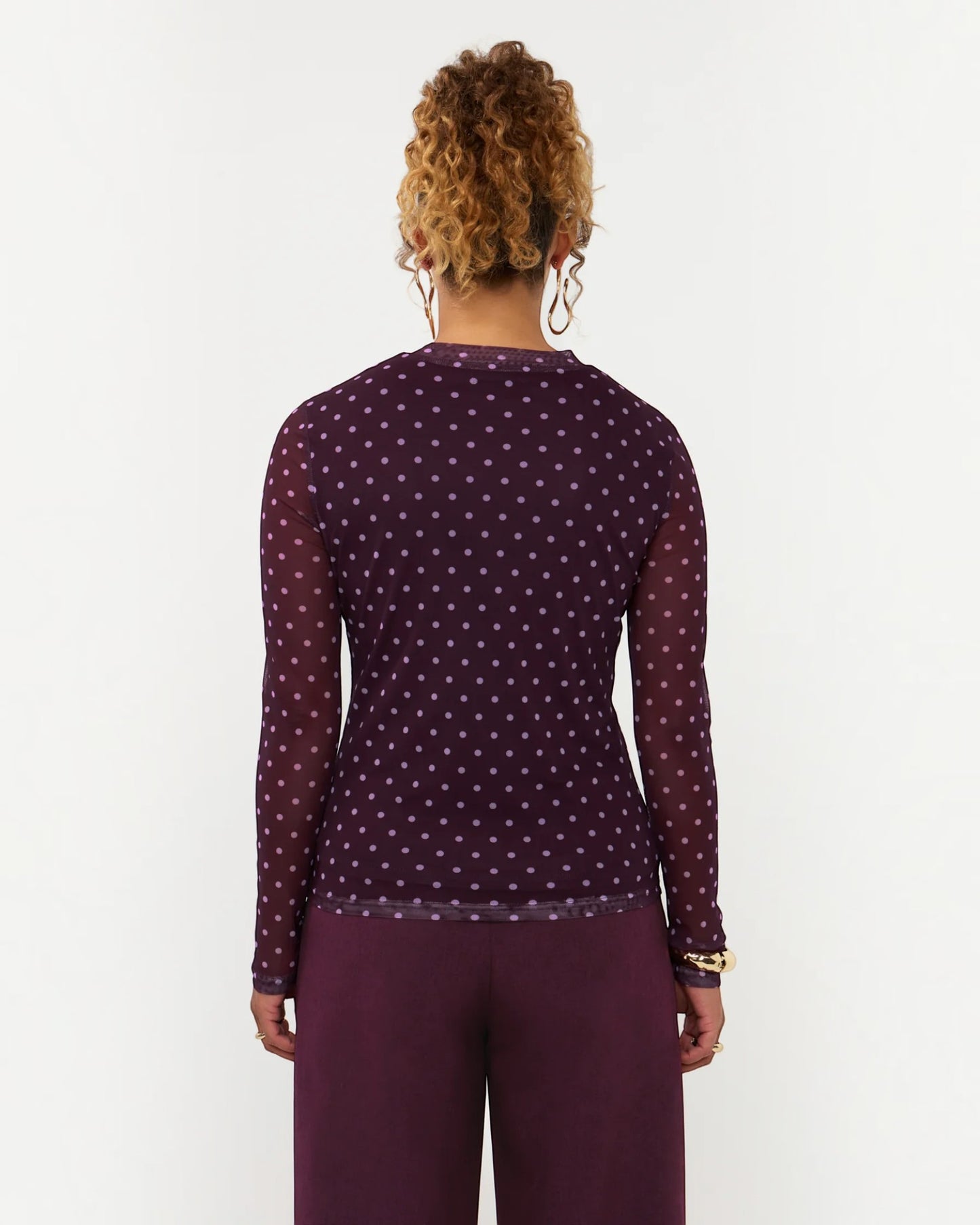 Ydence Top Bailey Plum | Mesh Dames Top