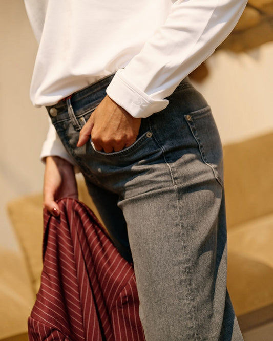 Cambio Barrel Jeans Cropped Grijs