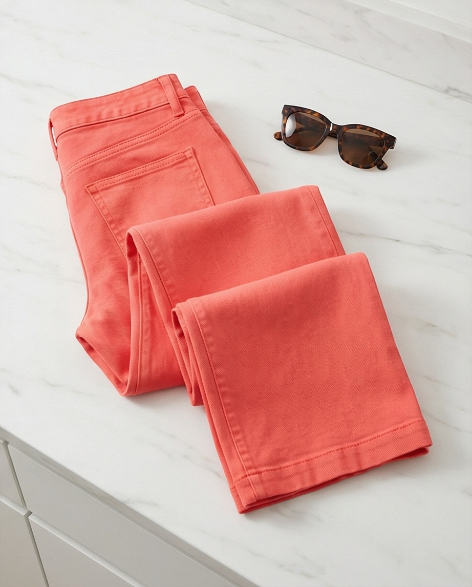 Blue Bay - jeans JANE neon orange