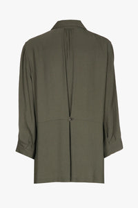 Oversized blouse met kraag in kakki HARLEE - Xandres