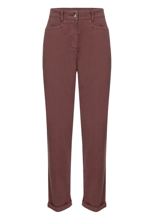 Bordeaux chino regular fit en omslag Gigue (Roza)