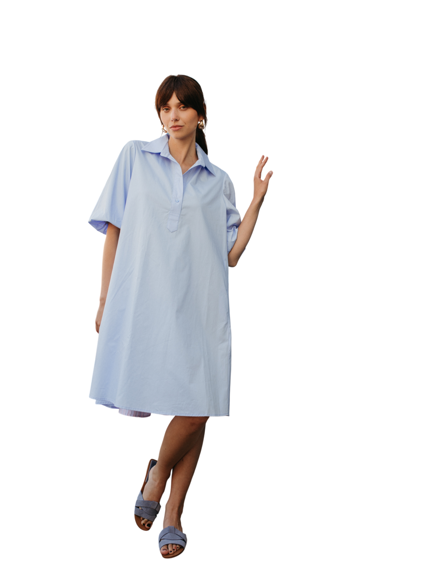 More Than That - lichtblauwe jurk BOWIE