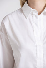 Afbeelding in Gallery-weergave laden, Witte blouse met hemdkraag en V-hals
