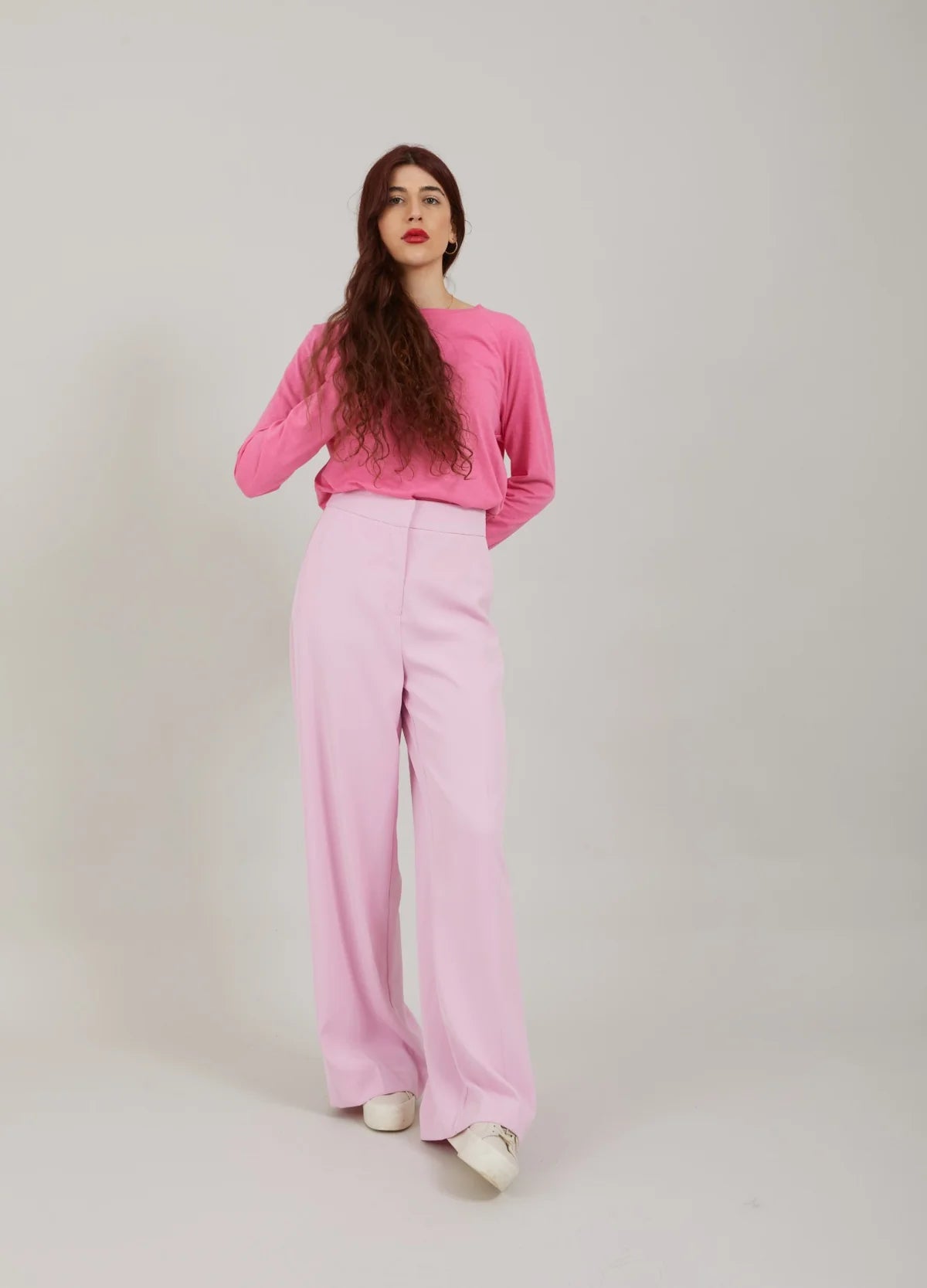 Roze broek wijde pijpen CC Heart (Alba)