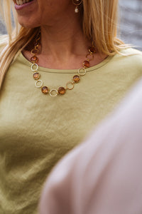 Groene top/bloes met ronde hals en korte mouwen Gigue ( Serafin)